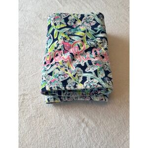 Lilly Pulitzer Beach Towel Dragonfly Bloom Print Pink Logo Cotton